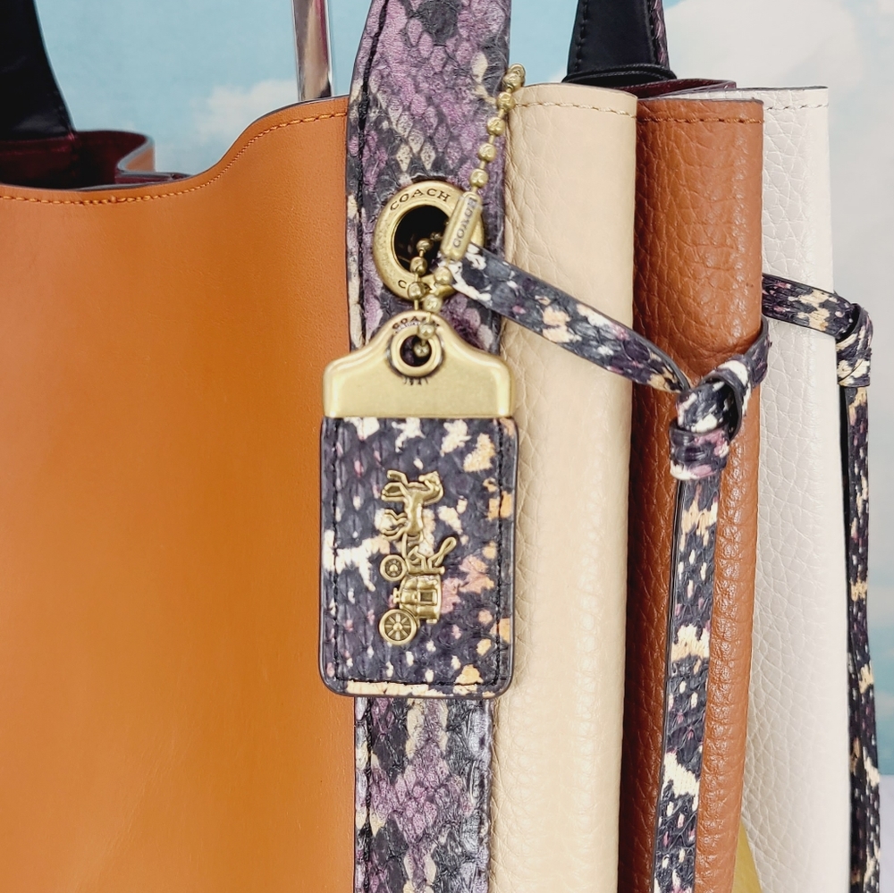 COACH Harmony Hobo Colorblock Snakeskin - Picture 9 of 15